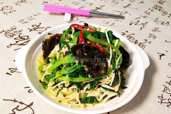 菠菜拌双菌的做法图解13