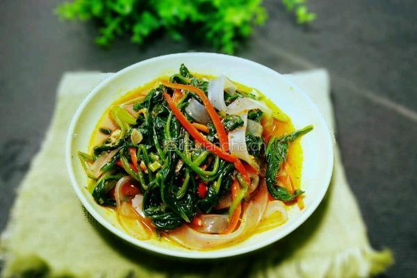 菠菜拌宽粉的做法图解1