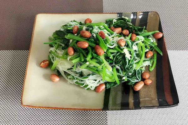 芥末拌菠菜粉丝花生 的做法图解15