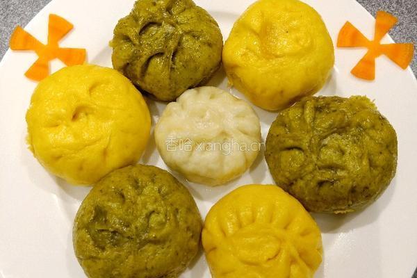 素馅彩皮包子的做法图解14