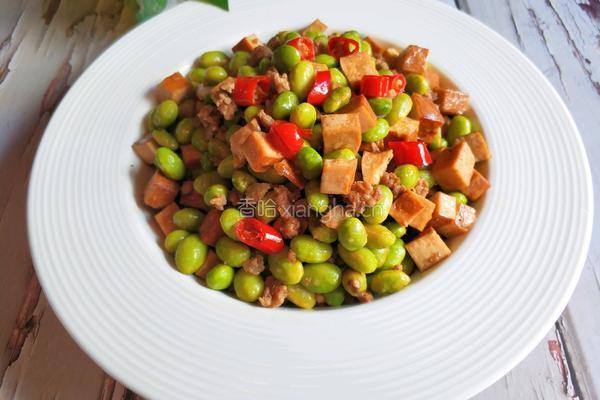 肉沫毛豆炒香干的做法图解1