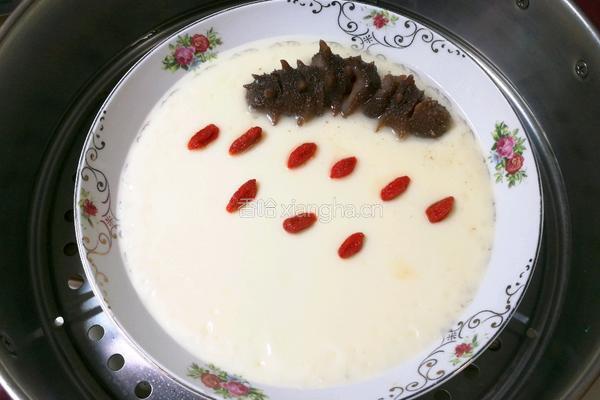 麻油枸杞海参蒸蛋的做法图解8