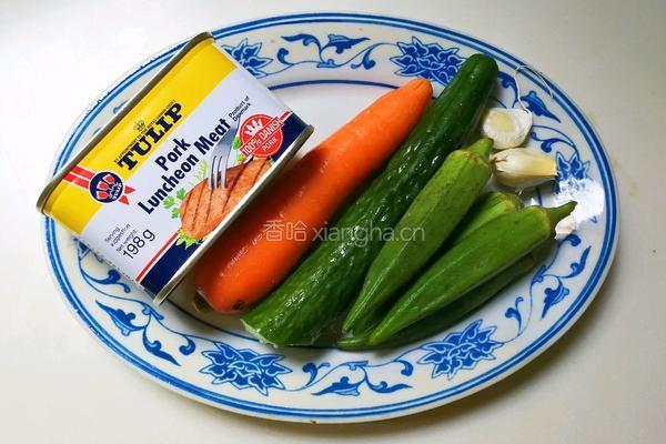 法式沙拉酱午餐肉夹荷叶饼的做法图解1