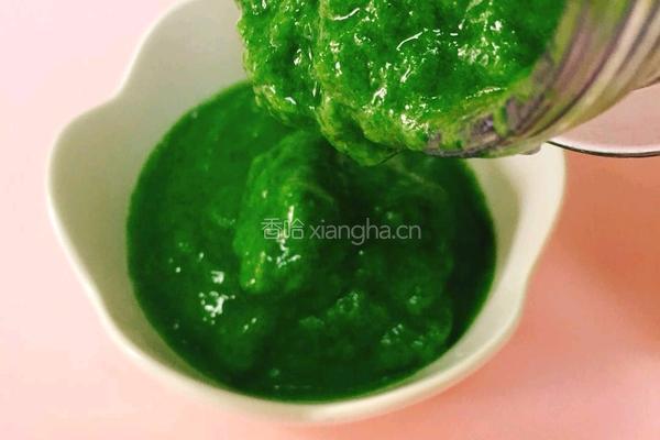 小白菜香蕉泥的做法图解5