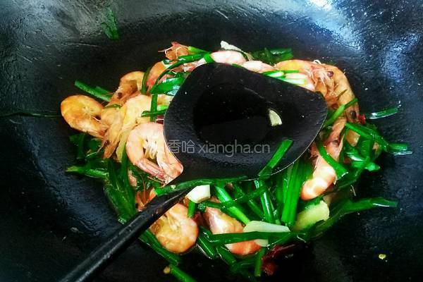韭菜炒鲜虾的做法图解8
