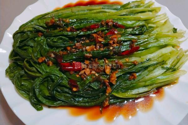 白灼油麦菜的做法图解4