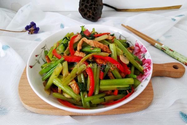 芹菜红椒炒肉丝的做法图解16