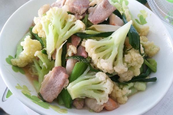 花菜炒肉的做法图解5