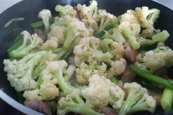 花菜炒肉的做法图解4
