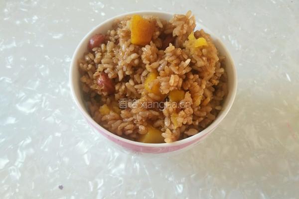 快手版腊肠南瓜蒸饭的做法图解6