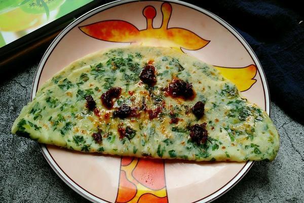 芹菜叶鸡蛋饼的做法图解12