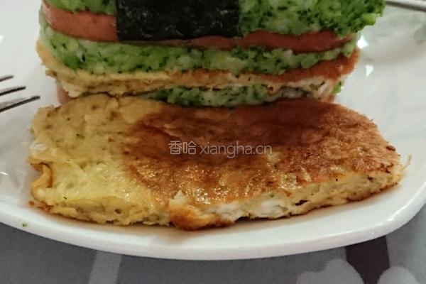 西兰花午餐肉大饭团的做法图解5
