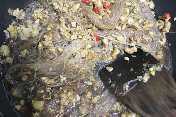 蒜蓉肉末炒粉丝的做法图解5
