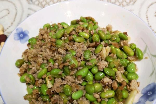 肉末毛豆的做法图解3