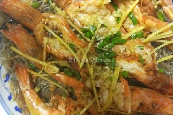 蒜蓉粉丝蒸大虾的做法图解3