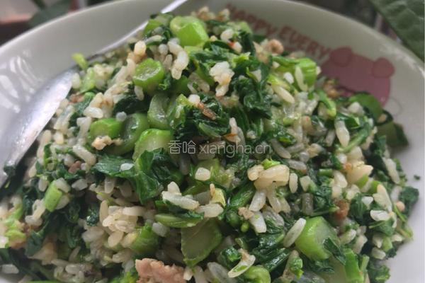 青菜肉末炒饭的做法图解7