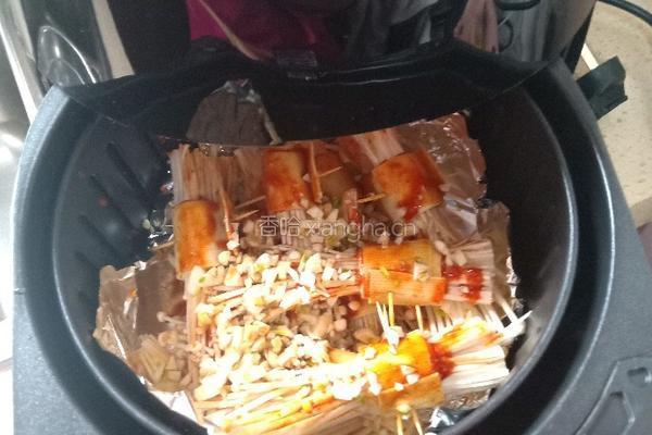 空气炸锅烤豆皮金针菇的做法图解7
