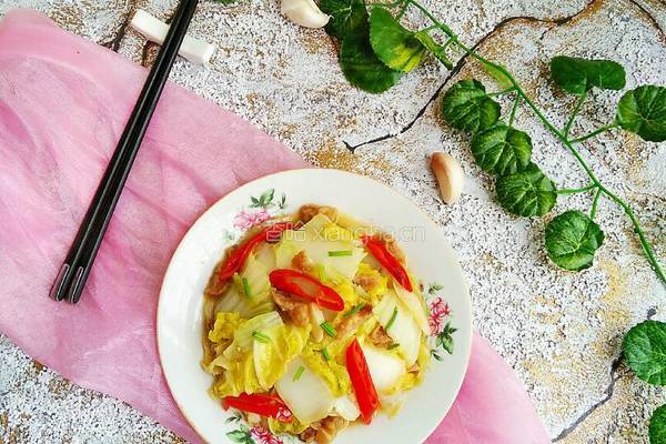 猪肉渣炒大白菜的做法图解8