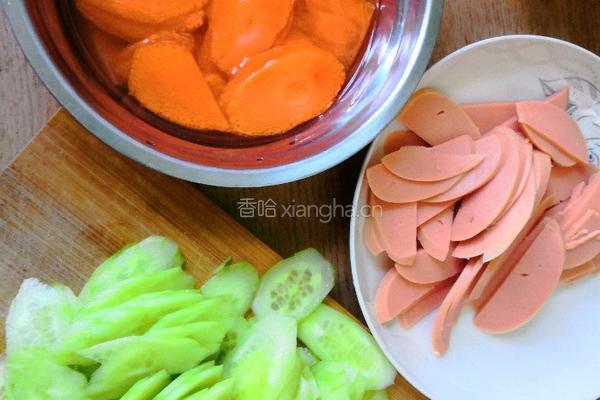 黄瓜火腿的做法图解4