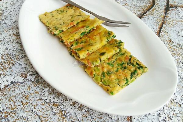 芹菜叶鸡蛋饼的做法图解7