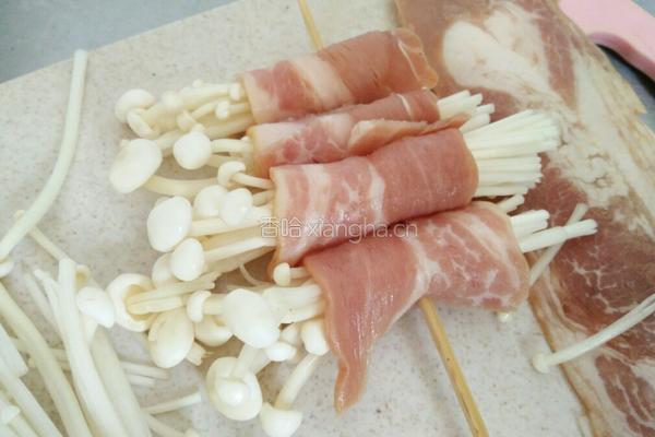 培根金针菇卷的做法图解4