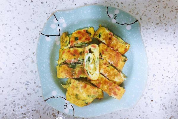 青菜鸡蛋饼的做法图解3