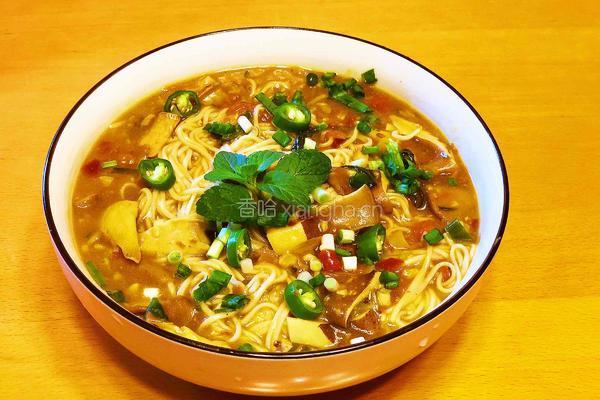 新素食-咖喱蘑菇面的做法图解8