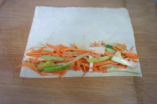 豆腐皮素菜卷的做法图解5