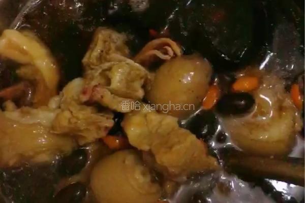 闽南黑豆杜仲鱿鱼炖猪尾巴的做法图解8