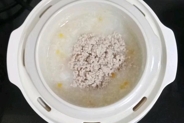 山药南瓜瘦肉粥 (宝宝辅食）的做法图解10