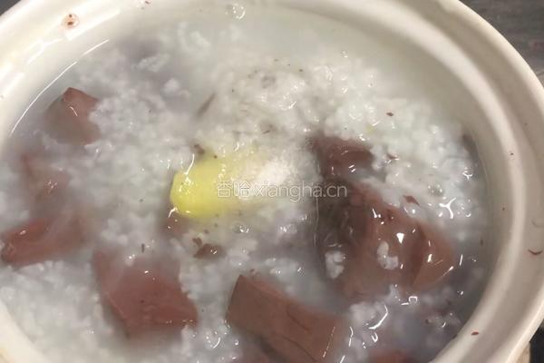 粤式-猪红生菜粥的做法图解4