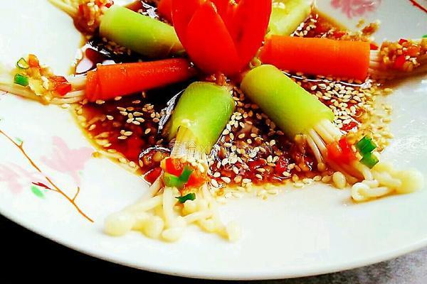 缤纷金针菇卷的做法图解11