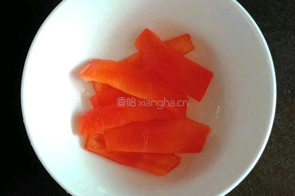 甜椒猪肉面线 (宝宝辅食)的做法图解1