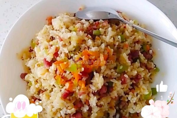 腊肉什锦炒饭的做法图解4