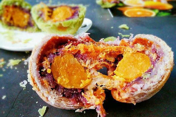 多彩麻薯蛋黄酥的做法图解19