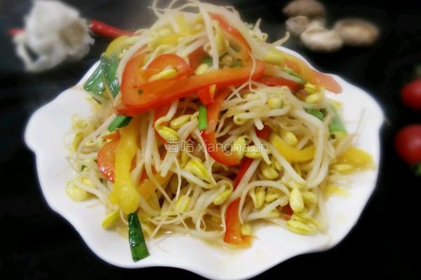 彩椒炒豆芽的做法图解6