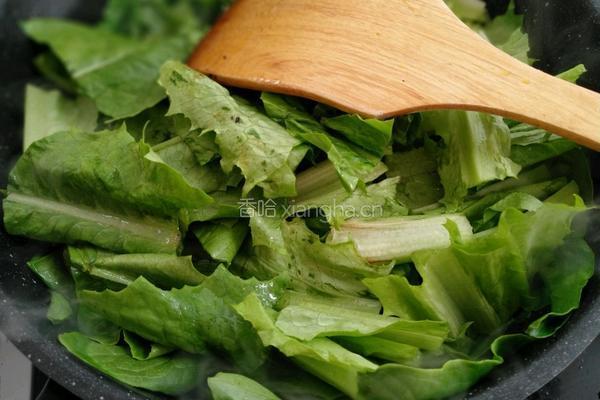 豆豉油麦菜的做法图解4