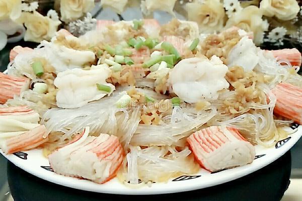 蒜蓉粉丝蟹柳蒸虾的做法图解7