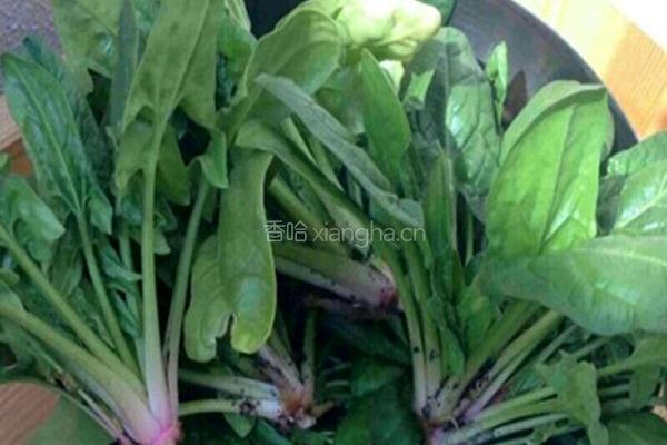 油炸花生米凉拌小菠菜的做法图解1