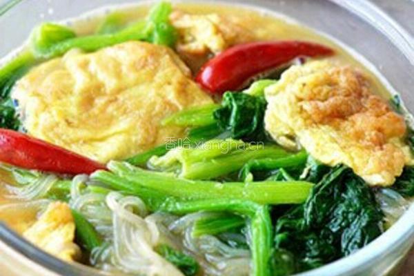 粉条鸡蛋炖菠菜的做法图解6