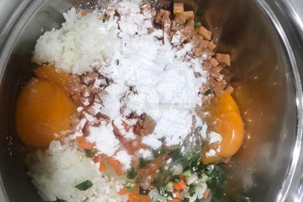 鸡蛋米饭饼的做法图解4