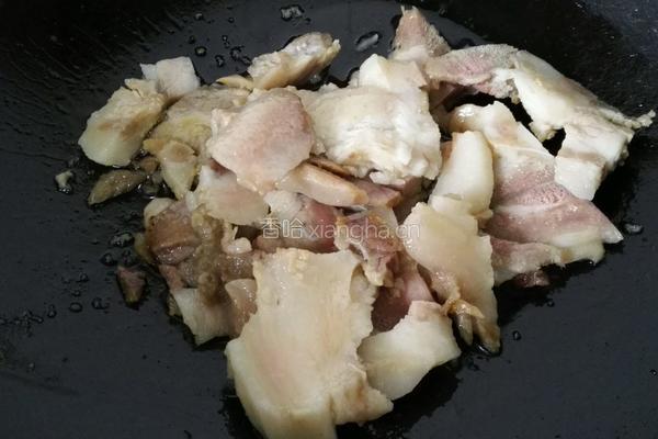 大蒜炒猪头肉的做法图解3