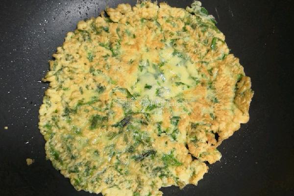 芹菜叶鸡蛋饼的做法图解7