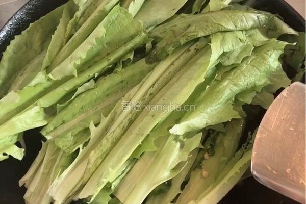 豆豉蒜蓉油麦菜的做法图解3