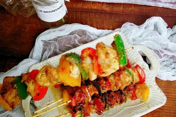 平底锅版彩椒鸡肉串的做法图解10