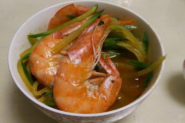 萝卜丝炖大虾的做法图解5