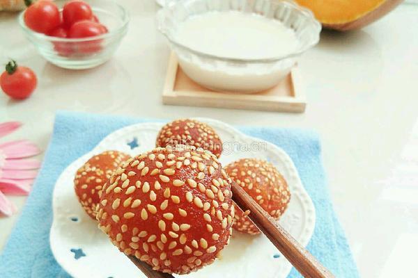 南瓜芝麻球的做法图解6