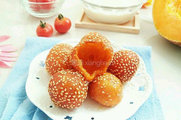 南瓜芝麻球的做法图解7