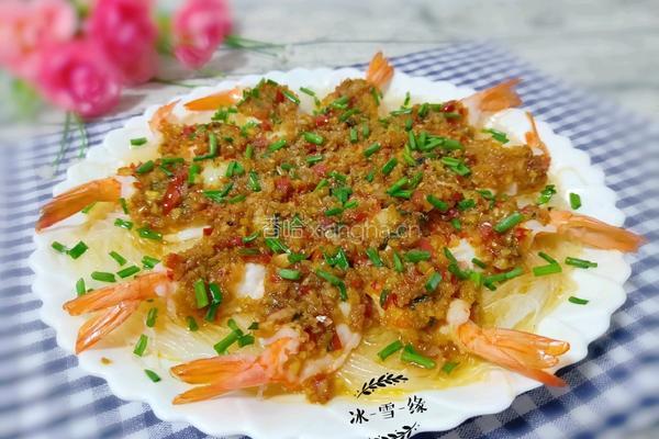 蒜蓉蒸扇贝粉丝虾的做法图解14