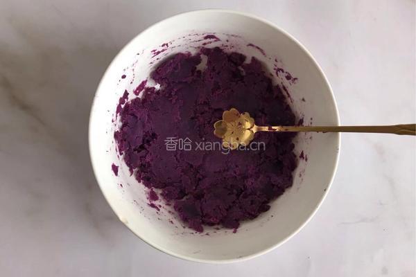 奶香紫薯小方的做法图解2